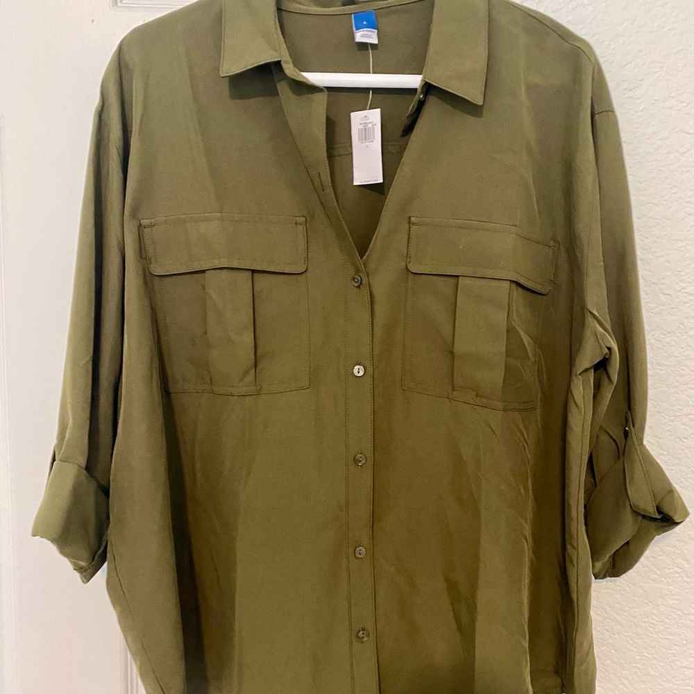 Old Navy Olive Green Collared Shirt